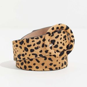 UO Leather Leopard Print Belt